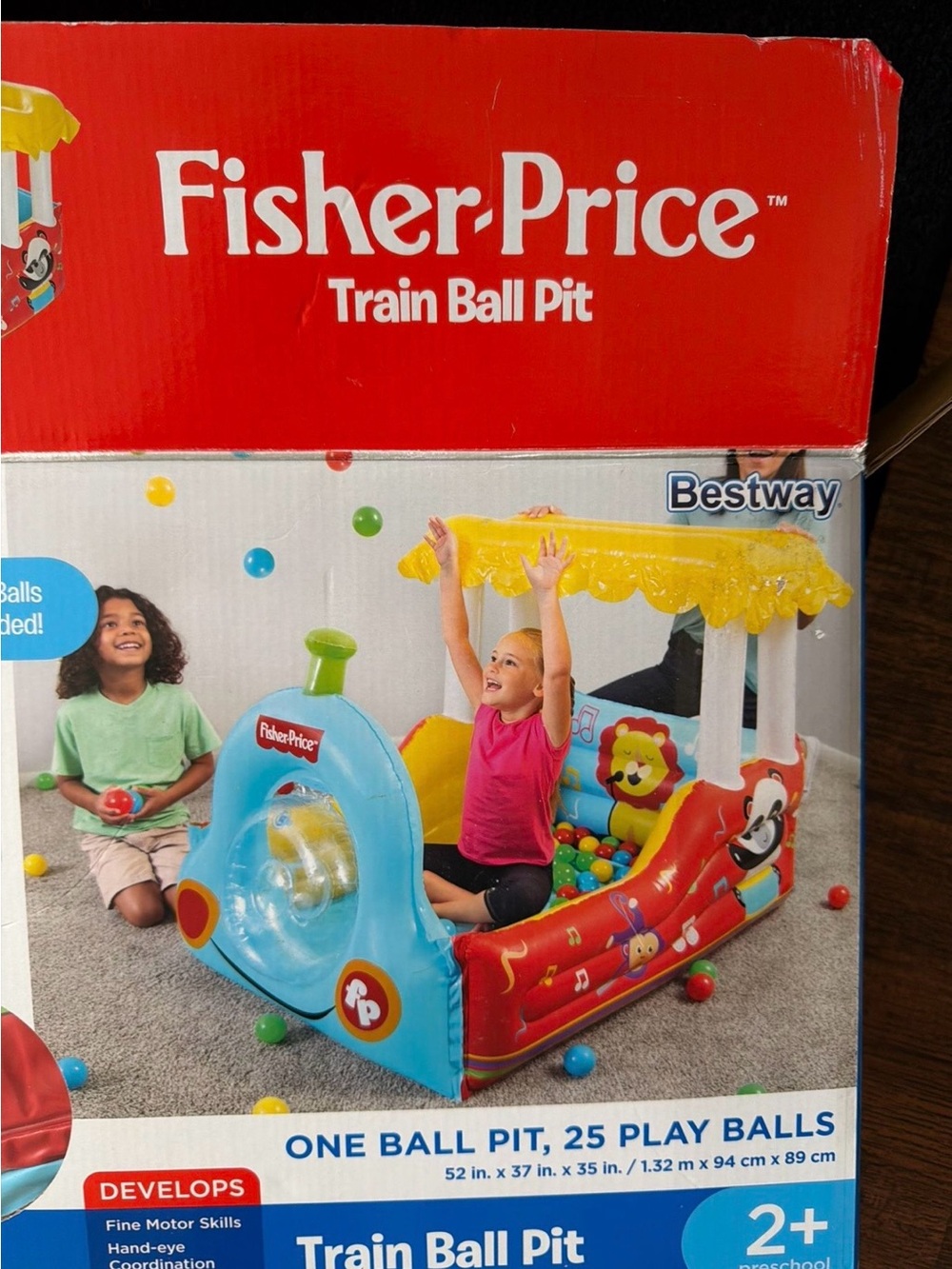Fisher-Price Colorful Train Ball Pit - Blue, Red, Yellow